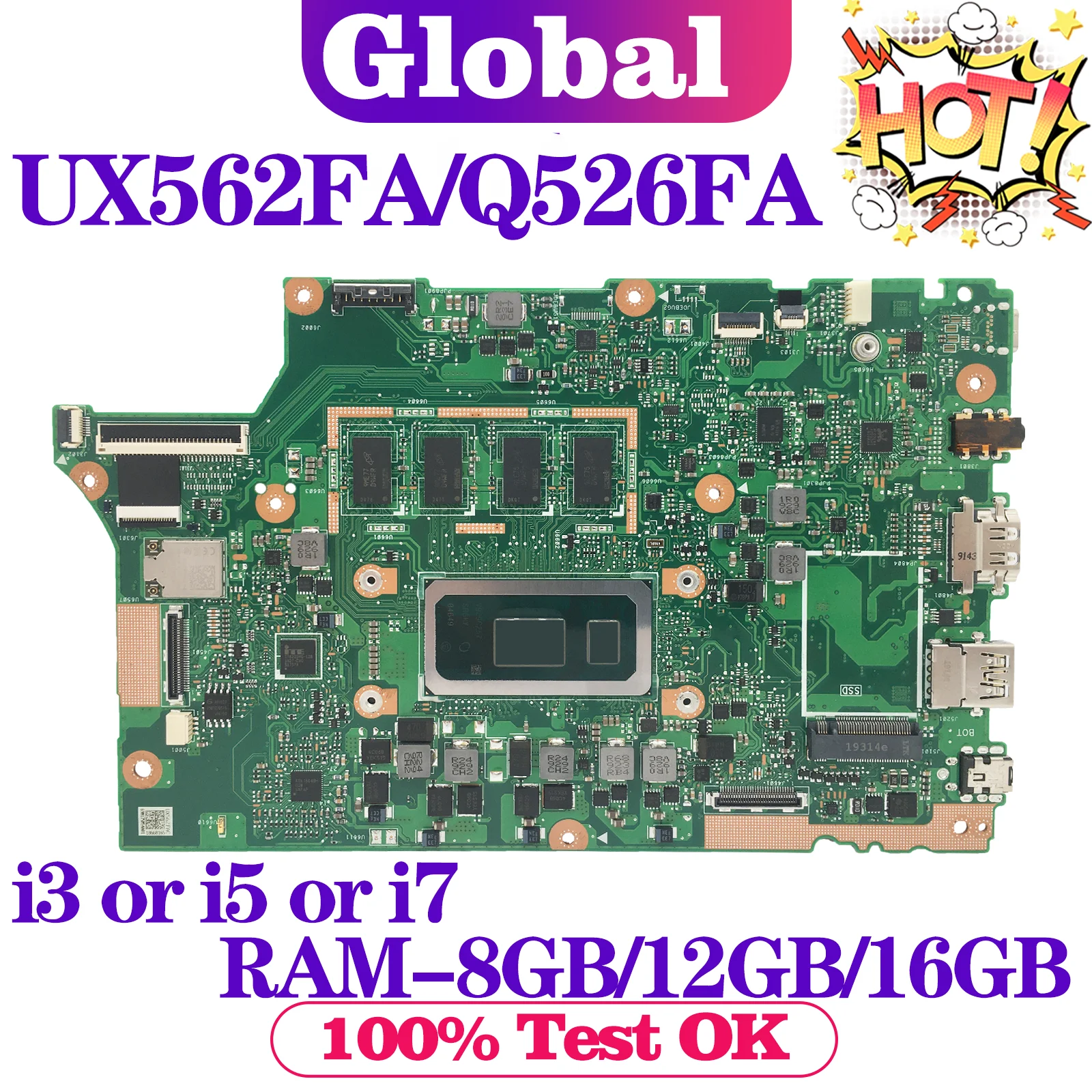 KEFU Ʈ , ASUS UX562FAC UX562FA Q526FA Q526FAC, i3, i5, i7, 8 , 10  RAM-8GB, 12GB, 16GB